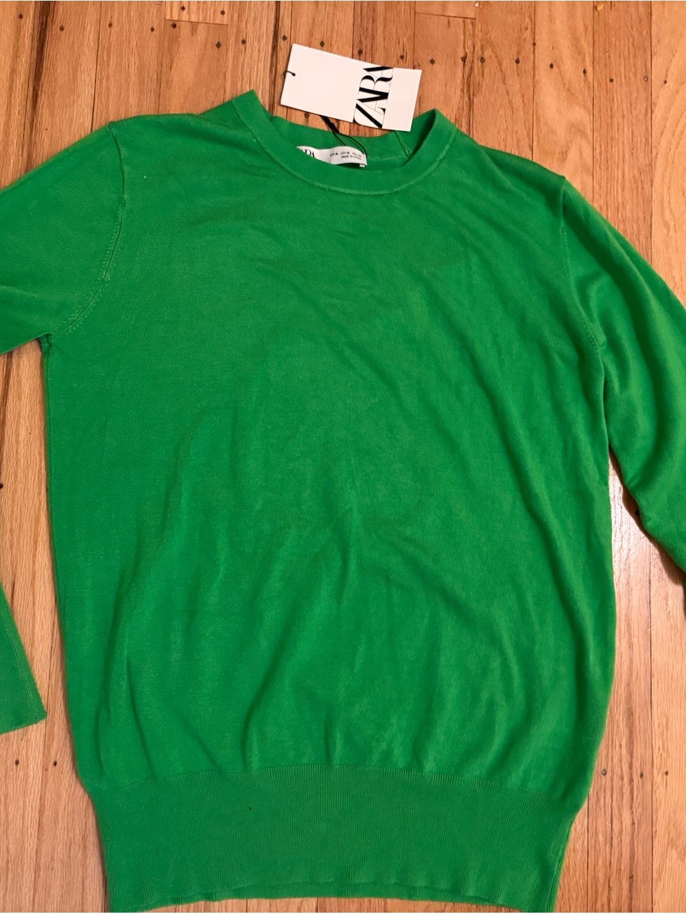 Zara Kelly Green Crewneck Sweater